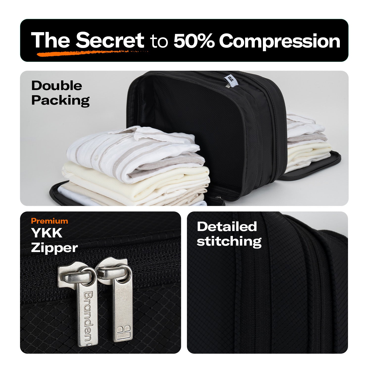 Compression Packing Cube 1_Travel_Black