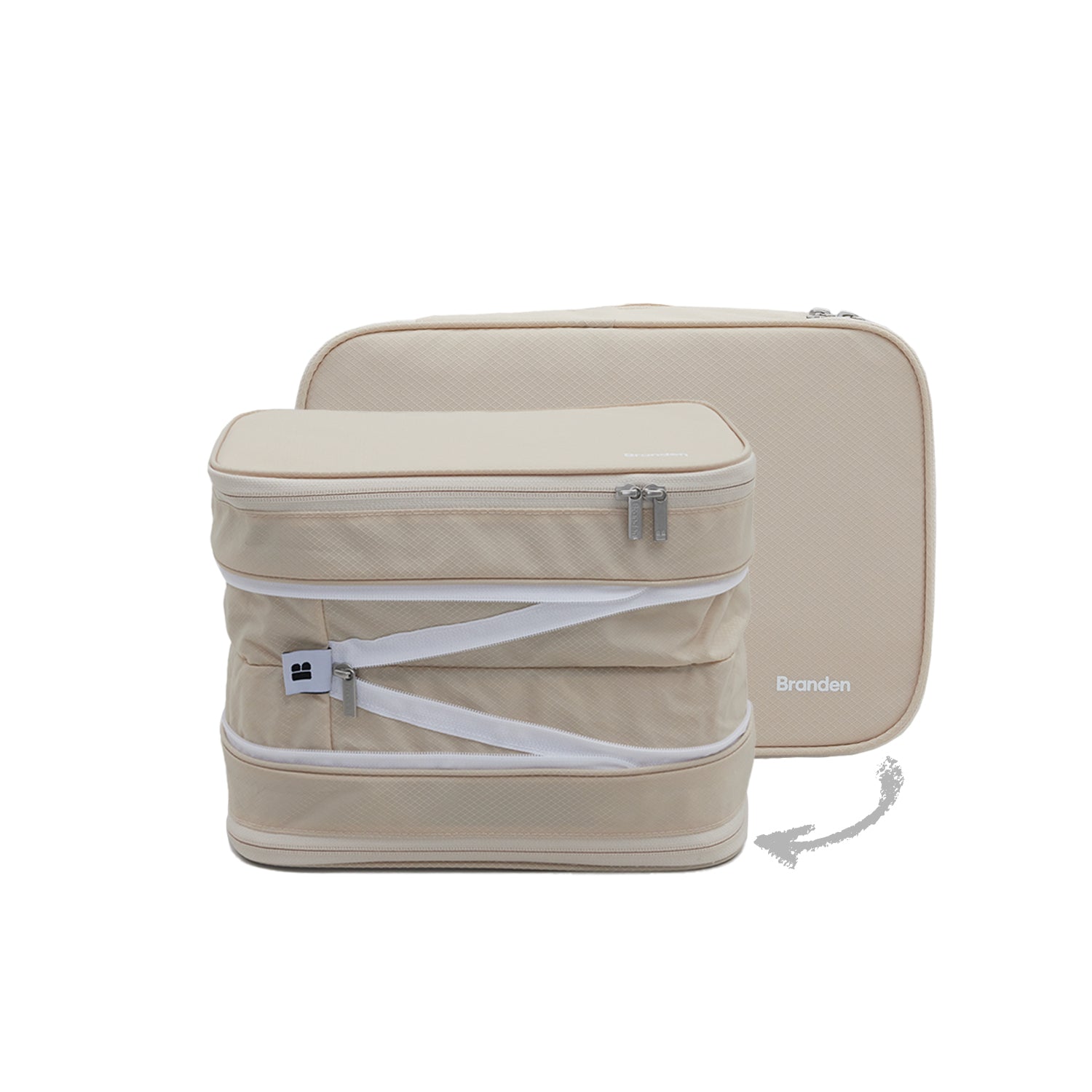 Compression Packing Cube_Travel_Sand Beige