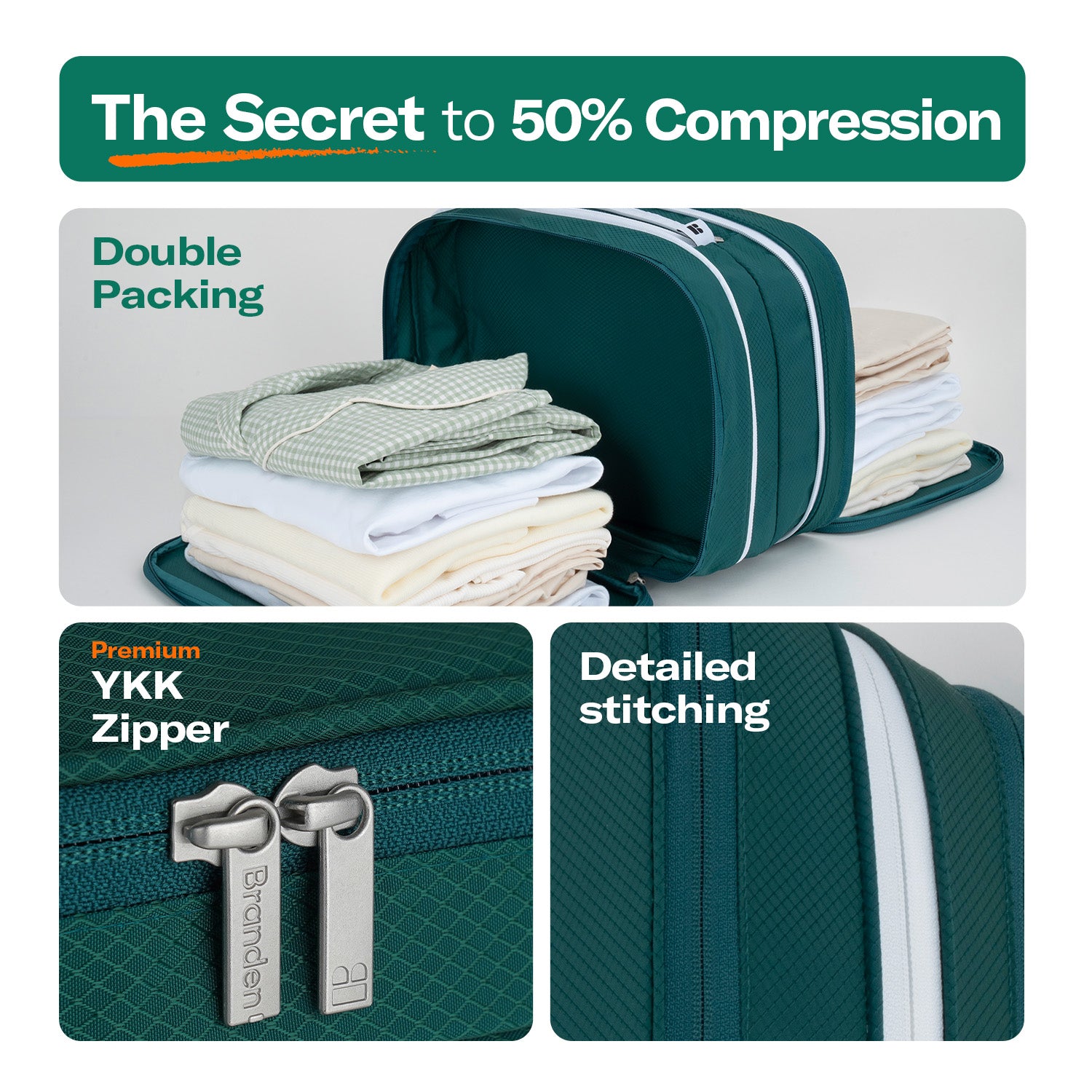 Compression Packing Cube_Blanket_Green